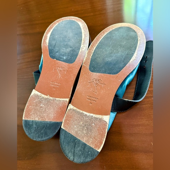 Vero Cuoio Teal Sandals with Black Strap - Picture 3 of 6